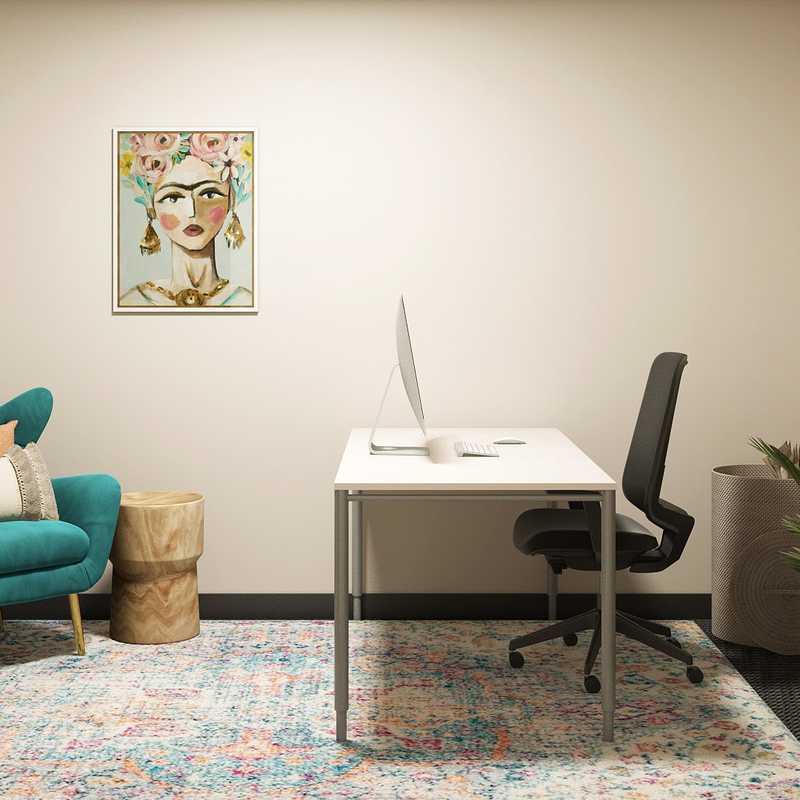 Bohemian Office Design by Havenly Interior Designer Katherin