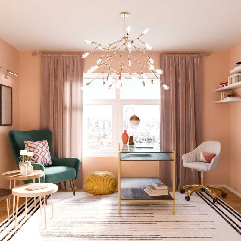 Bohemian, Glam Office Design by Havenly Interior Designer Trenton