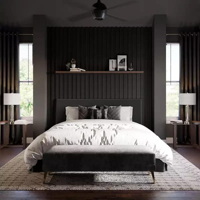 Modern, Glam, Industrial Bedroom Design by Havenly Interior Designer Ashley