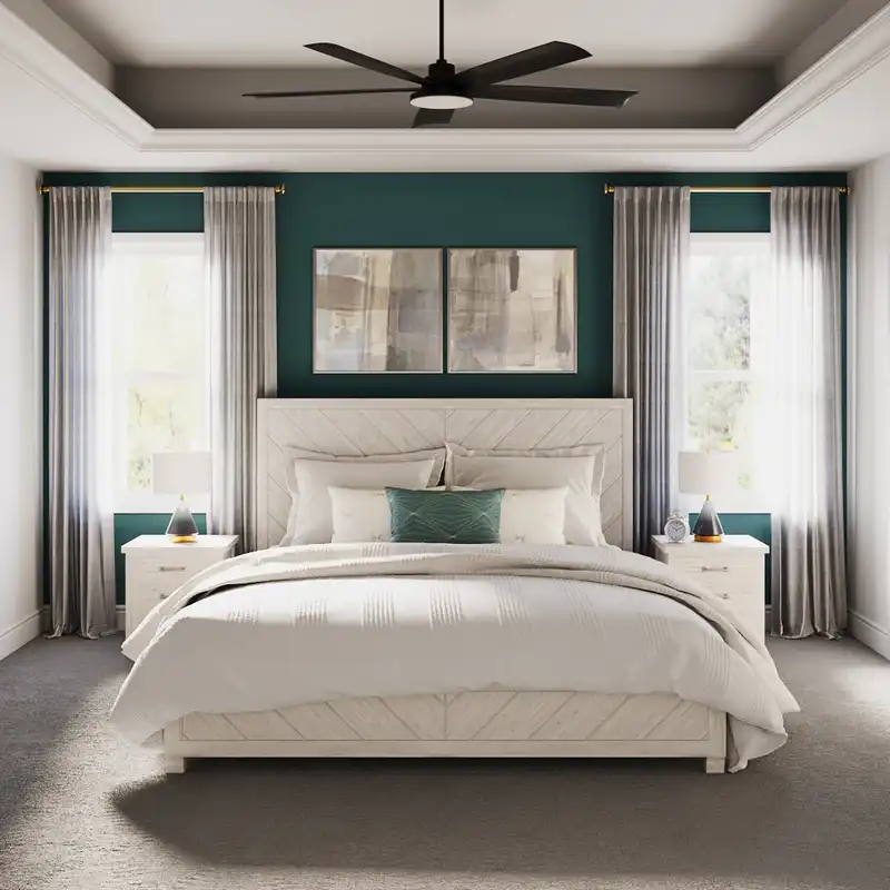 Modern, Midcentury Modern Bedroom Design by Havenly Interior Designer Jamie