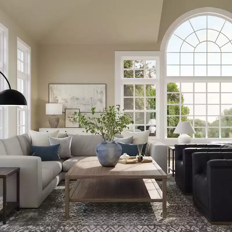 Modern, Rustic Living Room Design by Havenly Interior Designer Mariel