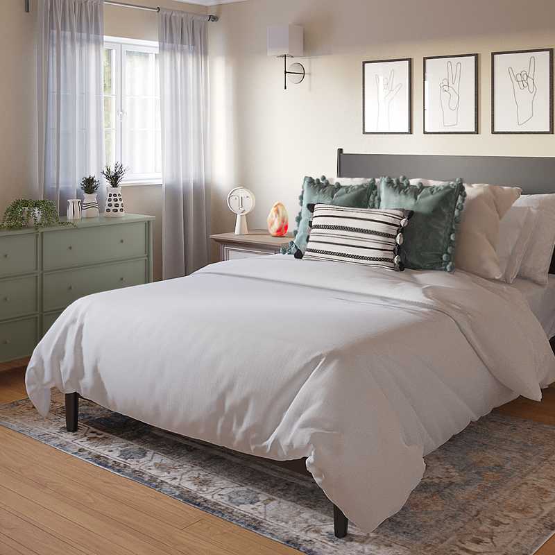 Bohemian, Midcentury Modern, Minimal, Scandinavian Bedroom Design by Havenly Interior Designer Alycia