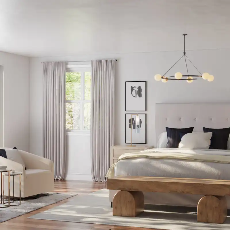 Contemporary, Modern, Glam, Scandinavian Bedroom Design by Havenly Interior Designer Freddi