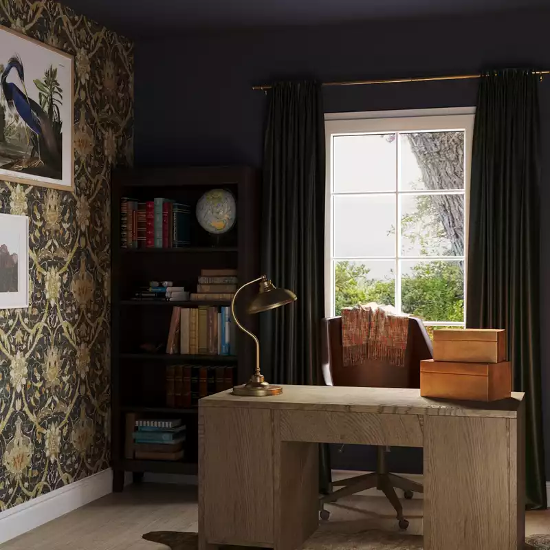 Traditional, Rustic, Library, Vintage Office Design by Havenly Interior Designer Haley