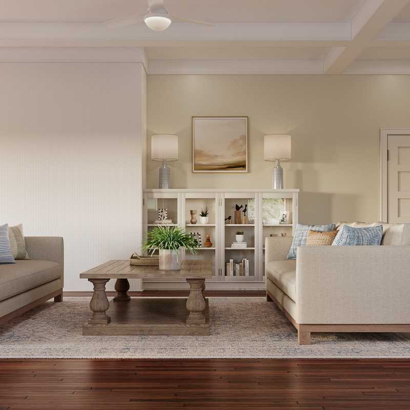 Modern, Coastal, Farmhouse Living Room Design by Havenly Interior Designer Zelne