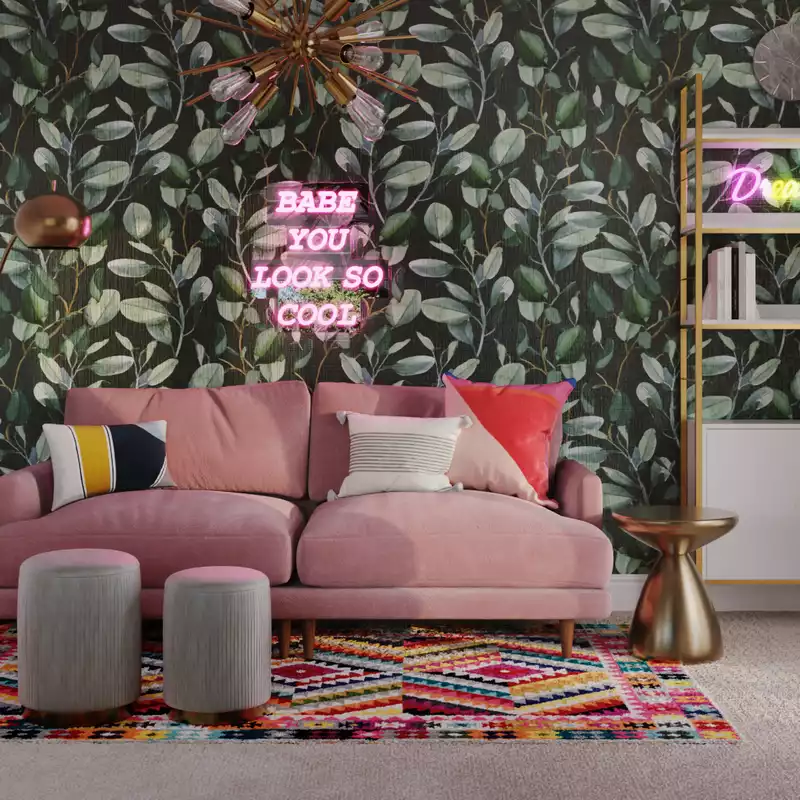 Eclectic, Glam Office Design by Havenly Interior Designer Candela