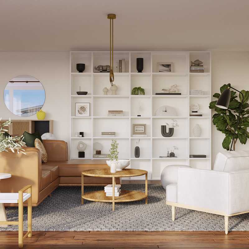 Bohemian, Midcentury Modern, Minimal Living Room Design by Havenly Interior Designer Milena