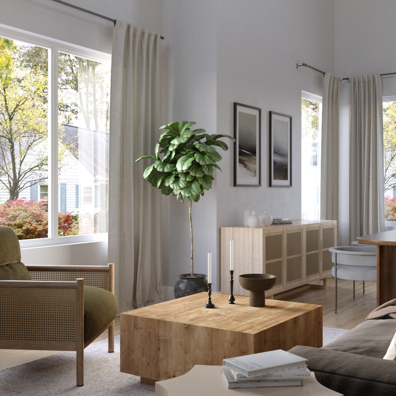 Modern, Eclectic, Traditional, Transitional, Minimal Living Room Design by Havenly Interior Designer Cami