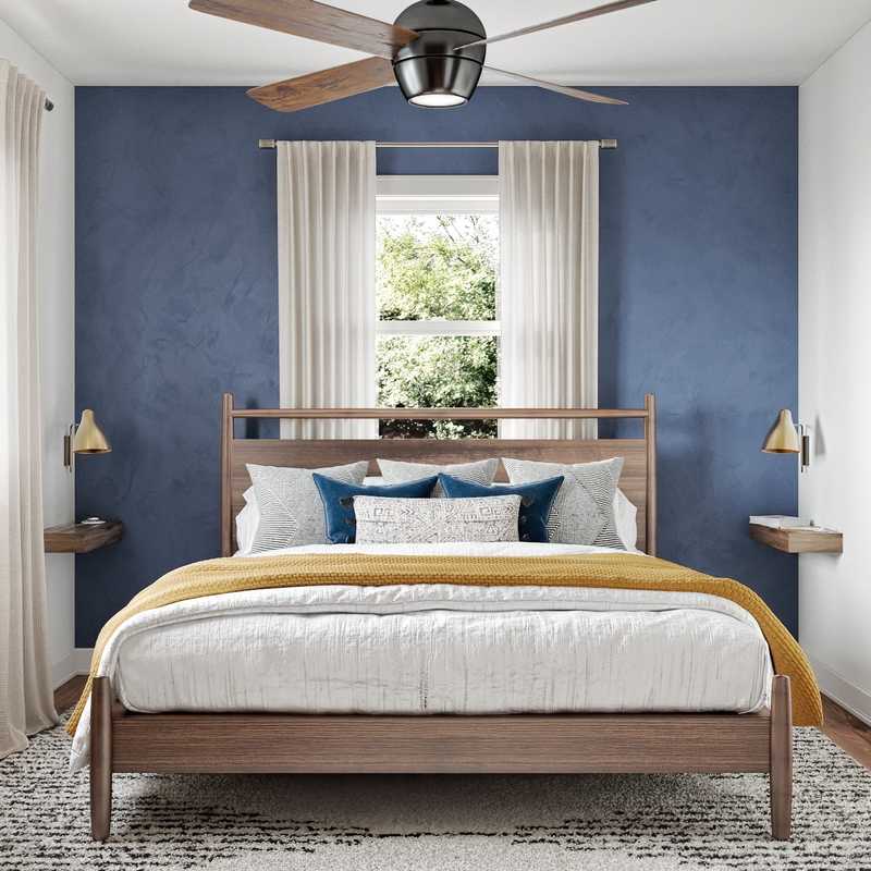 Bohemian, Midcentury Modern Bedroom Design by Havenly Interior Designer Carla