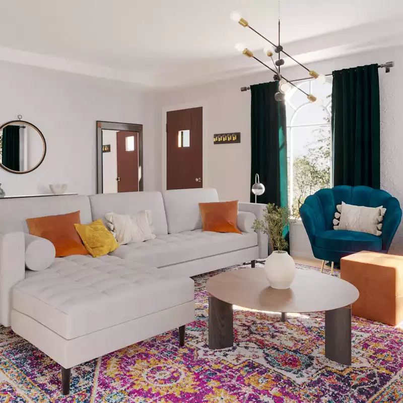 Eclectic, Bohemian Living Room Design by Havenly Interior Designer Marley