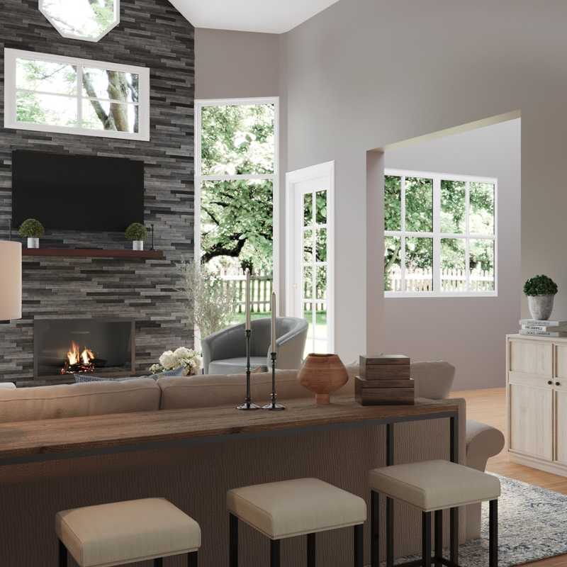 Coastal, Farmhouse, Global Living Room Design by Havenly Interior Designer Priscila
