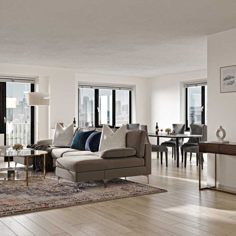 Modern, Eclectic, Bohemian, Glam Living Room Design by Havenly Interior Designer Alexandra