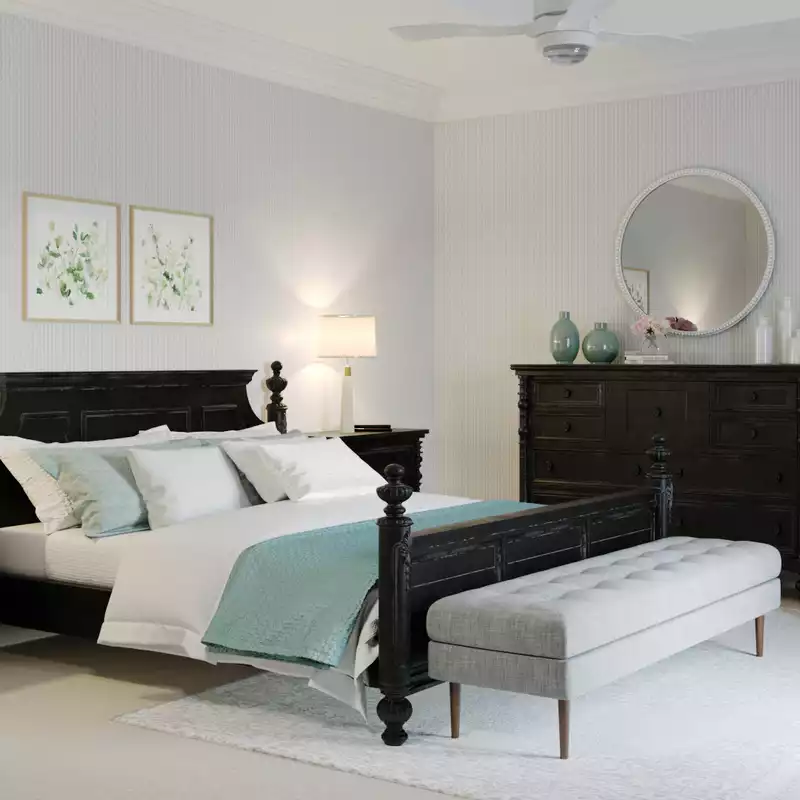 Classic, Coastal, Transitional Bedroom Design by Havenly Interior Designer Stefhaniene