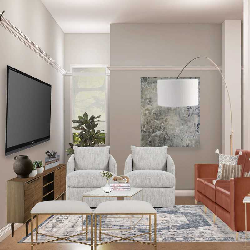 Transitional Living Room Design by Havenly Interior Designer Ximena