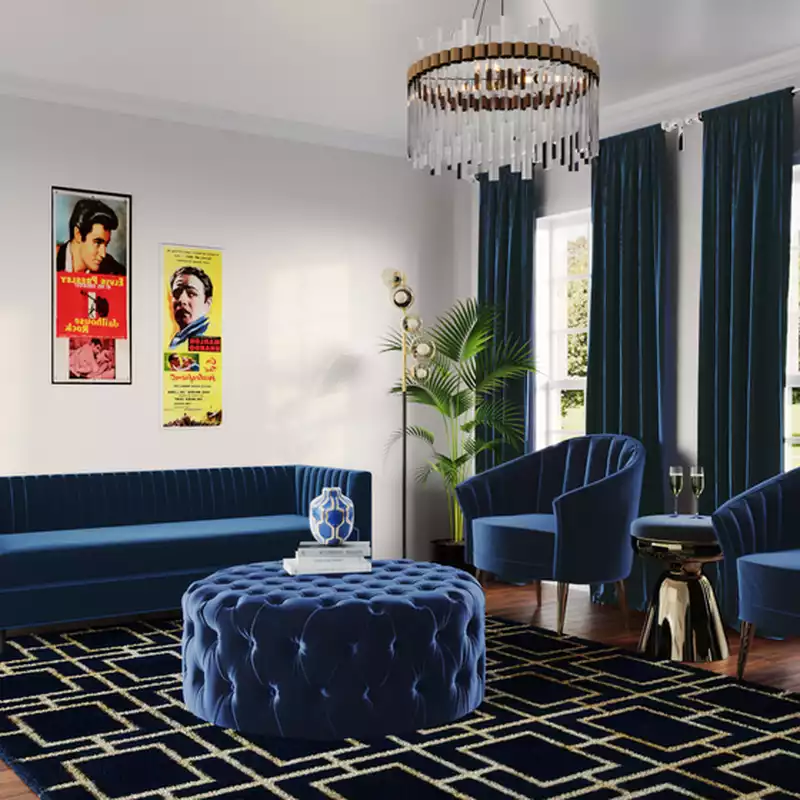 Contemporary, Modern, Eclectic, Glam, Preppy Living Room Design by Havenly Interior Designer Karla