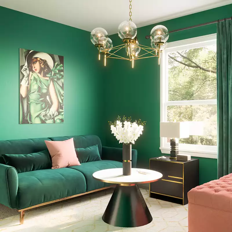 Contemporary, Modern, Eclectic, Glam, Preppy Bedroom Design by Havenly Interior Designer Karla