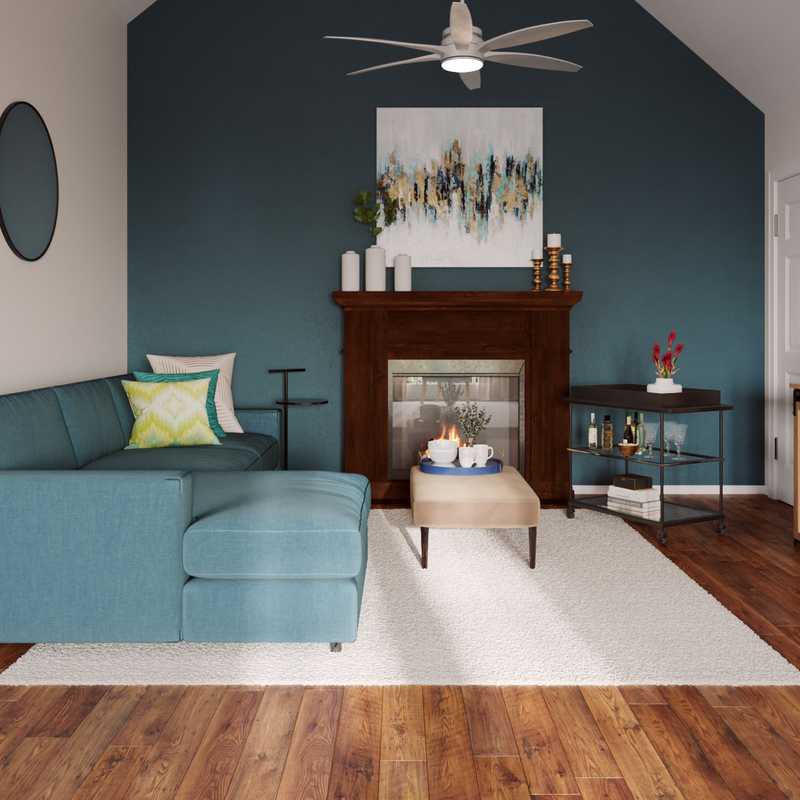 Bohemian, Transitional, Midcentury Modern Living Room Design by Havenly Interior Designer Nicole