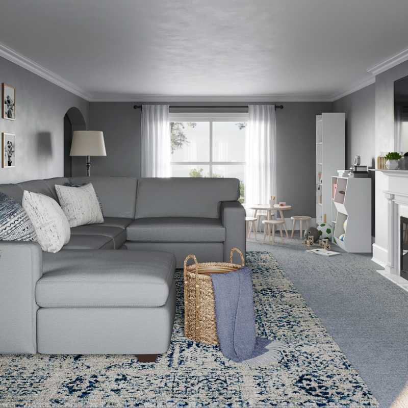 Contemporary, Coastal, Traditional, Farmhouse Living Room Design by Havenly Interior Designer Jamie