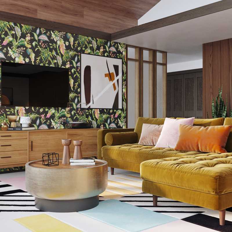 Eclectic, Midcentury Modern Living Room Design by Havenly Interior Designer Priscila
