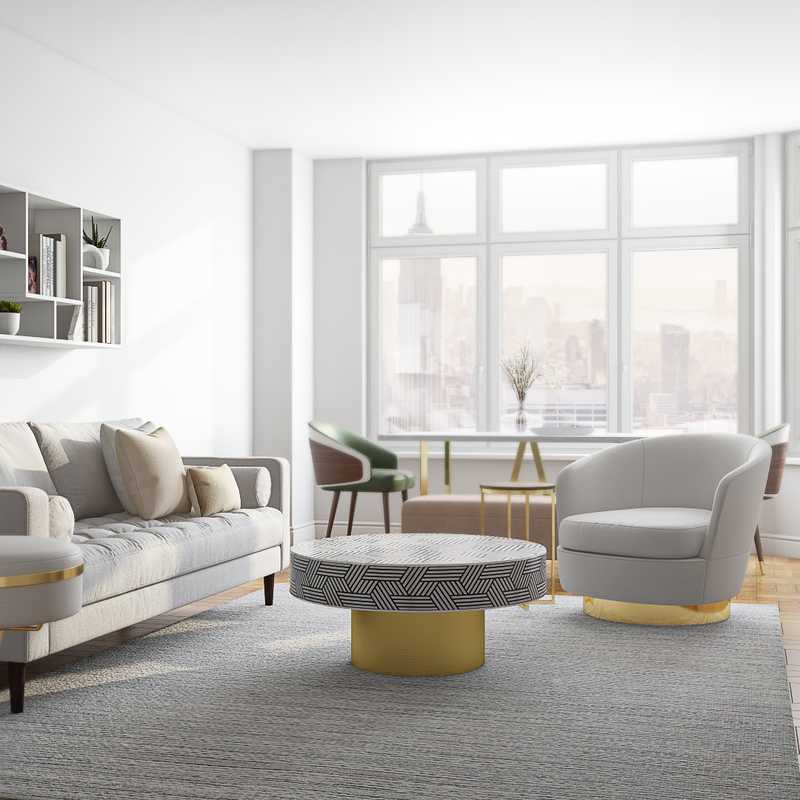 Modern, Glam, Minimal Living Room Design by Havenly Interior Designer Stacy