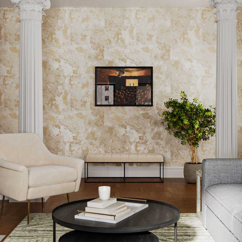 Midcentury Modern, Classic Contemporary Living Room Design by Havenly Interior Designer Angie