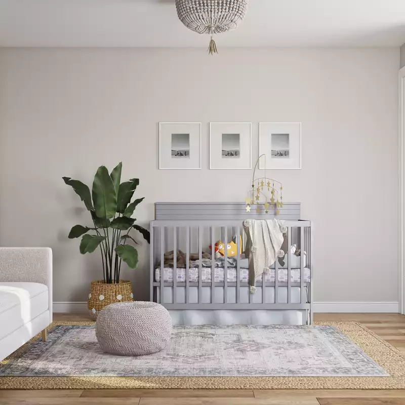 Bohemian, Coastal Nursery Design by Havenly Interior Designer Vye