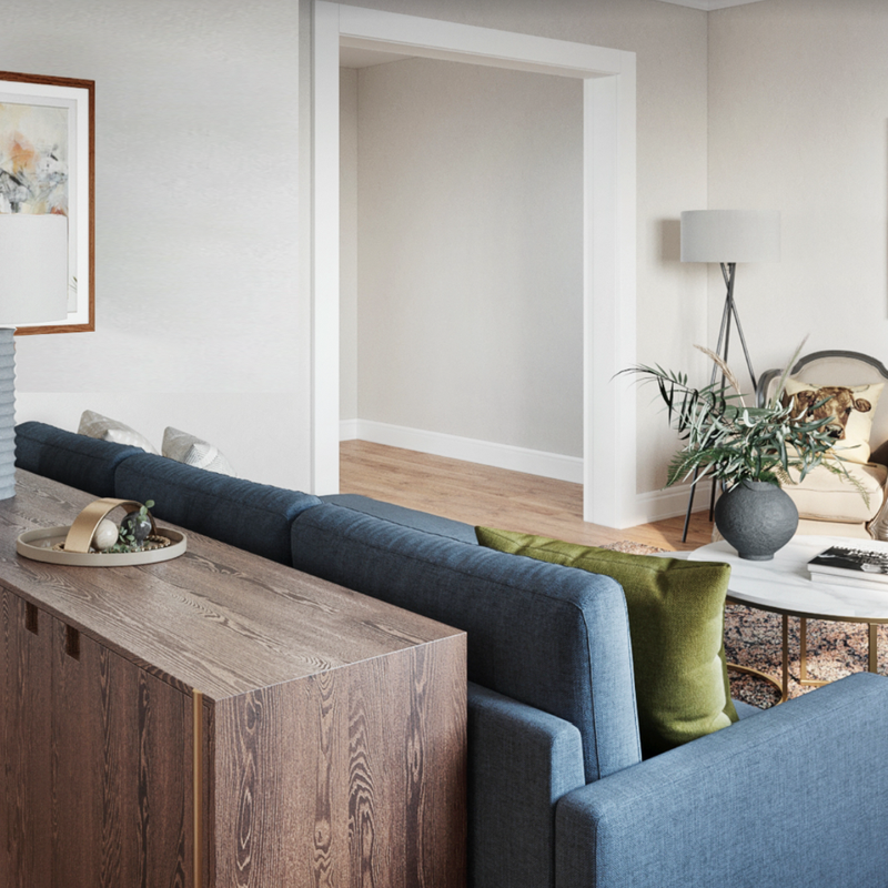 Modern, Eclectic, Transitional Living Room Design by Havenly Interior Designer Jodi