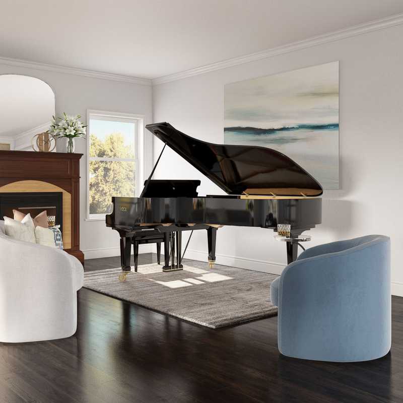 Modern, Transitional, Minimal Dining Room Design by Havenly Interior Designer Toussaint