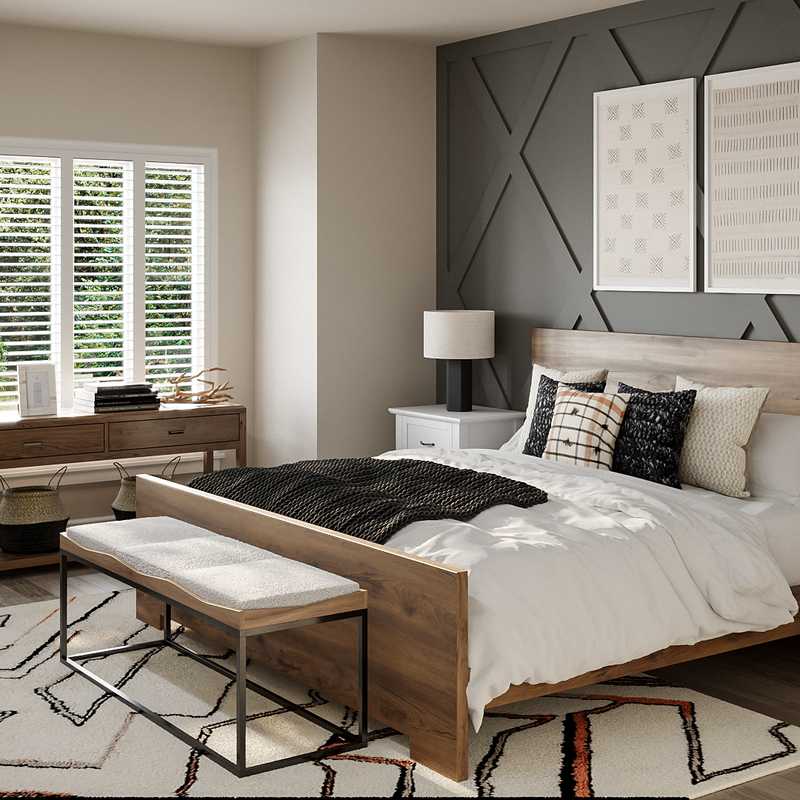 Industrial, Farmhouse Bedroom Design by Havenly Interior Designer Briana