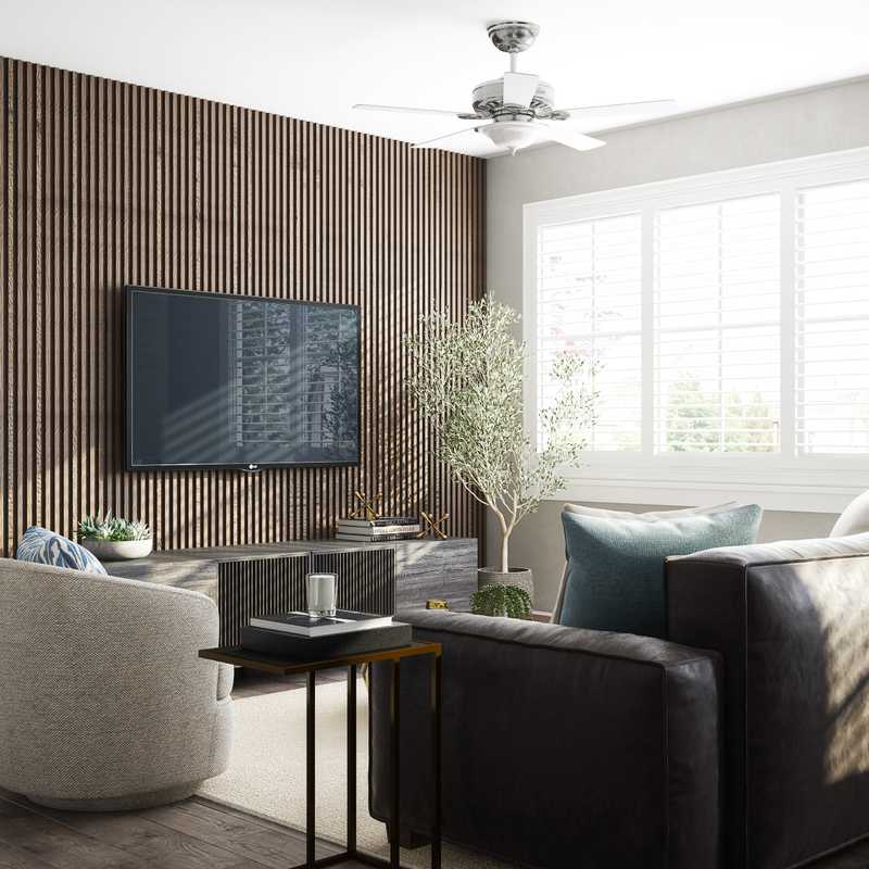 Modern, Industrial, Midcentury Modern Living Room Design by Havenly Interior Designer Marisa