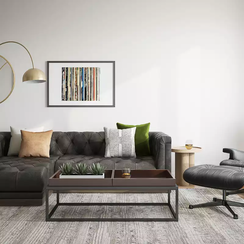 Industrial, Scandinavian Living Room Design by Havenly Interior Designer Angie