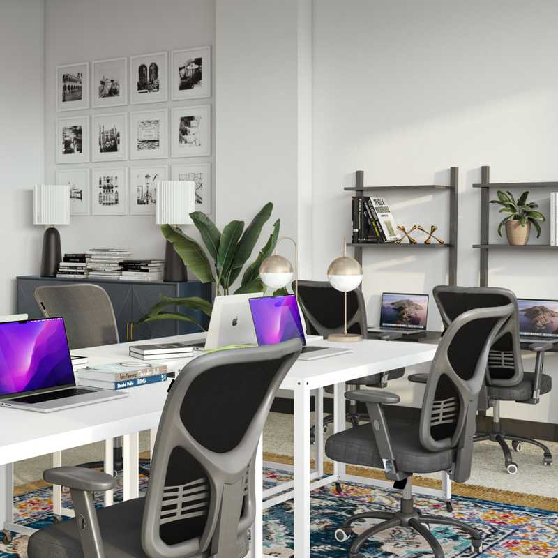 Modern, Bohemian Office Design by Havenly Interior Designer Vye