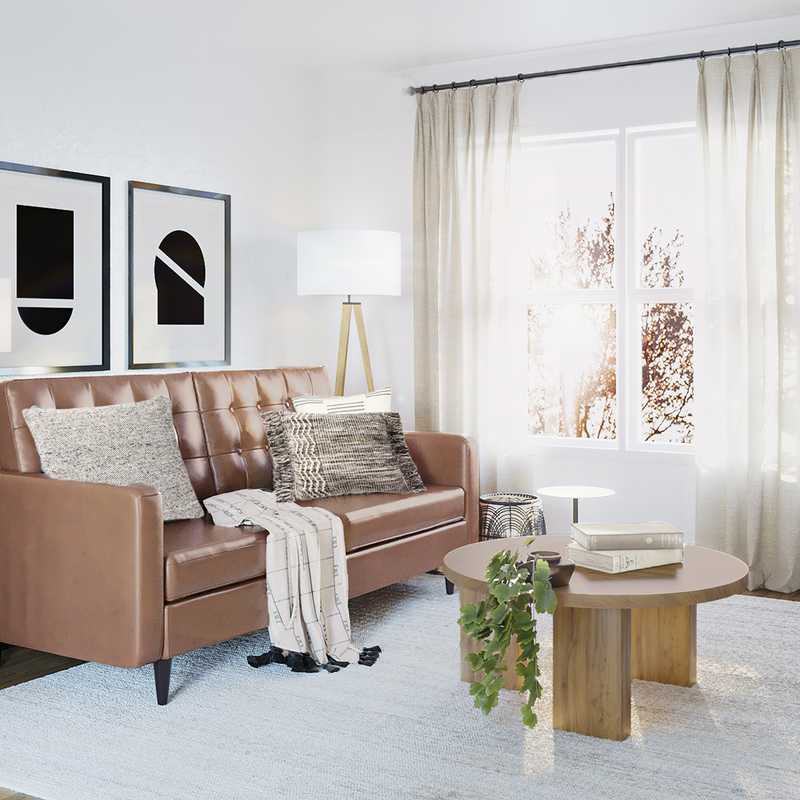 Contemporary, Eclectic, Bohemian, Scandinavian Living Room Design by Havenly Interior Designer Robyn