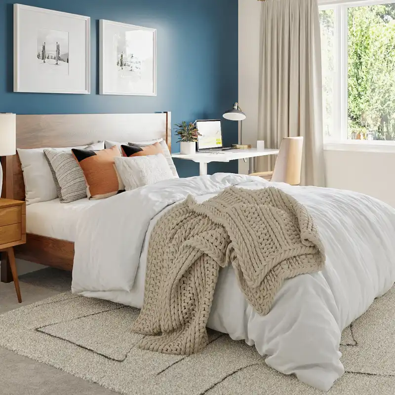 Industrial, Midcentury Modern Bedroom Design by Havenly Interior Designer Vye