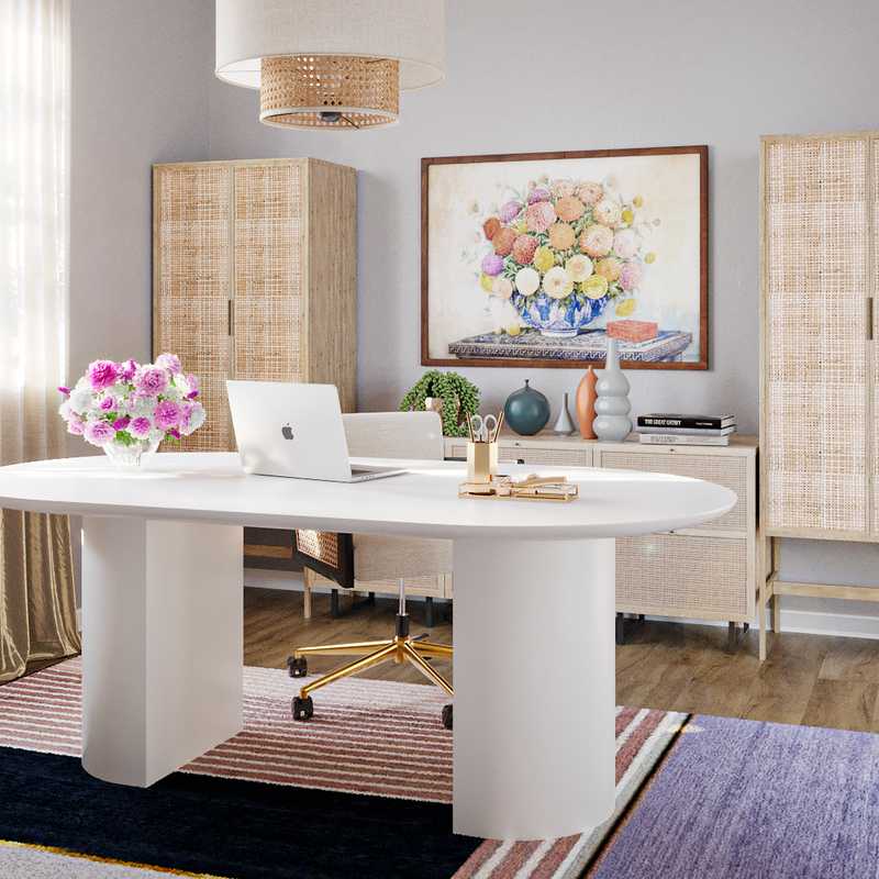 Eclectic, Bohemian Office Design by Havenly Interior Designer Marisa
