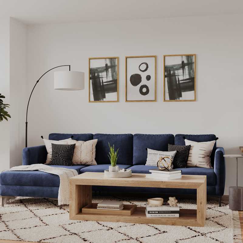 Industrial, Farmhouse Living Room Design by Havenly Interior Designer Monica