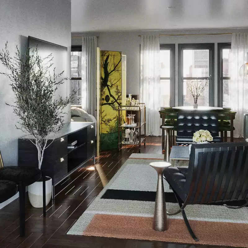 Modern, Coastal, Glam, Minimal, Preppy Living Room Design by Havenly Interior Designer Havenly