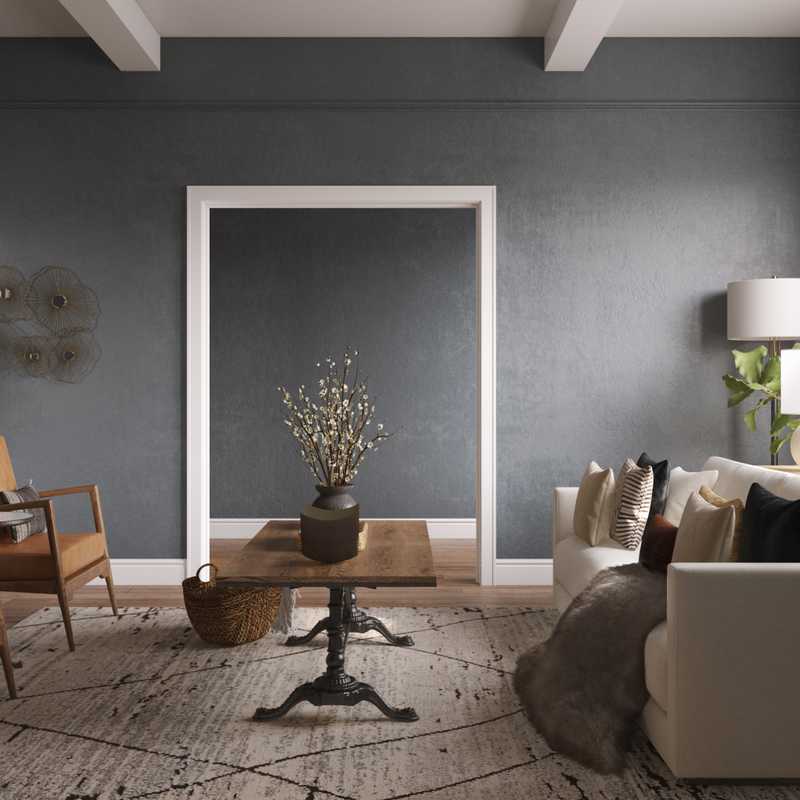 Modern, Bohemian, Preppy Living Room Design by Havenly Interior Designer Havenly