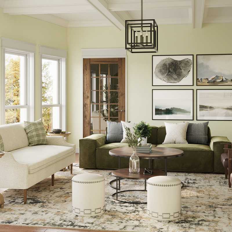 Industrial, Farmhouse Living Room Design by Havenly Interior Designer Jovana