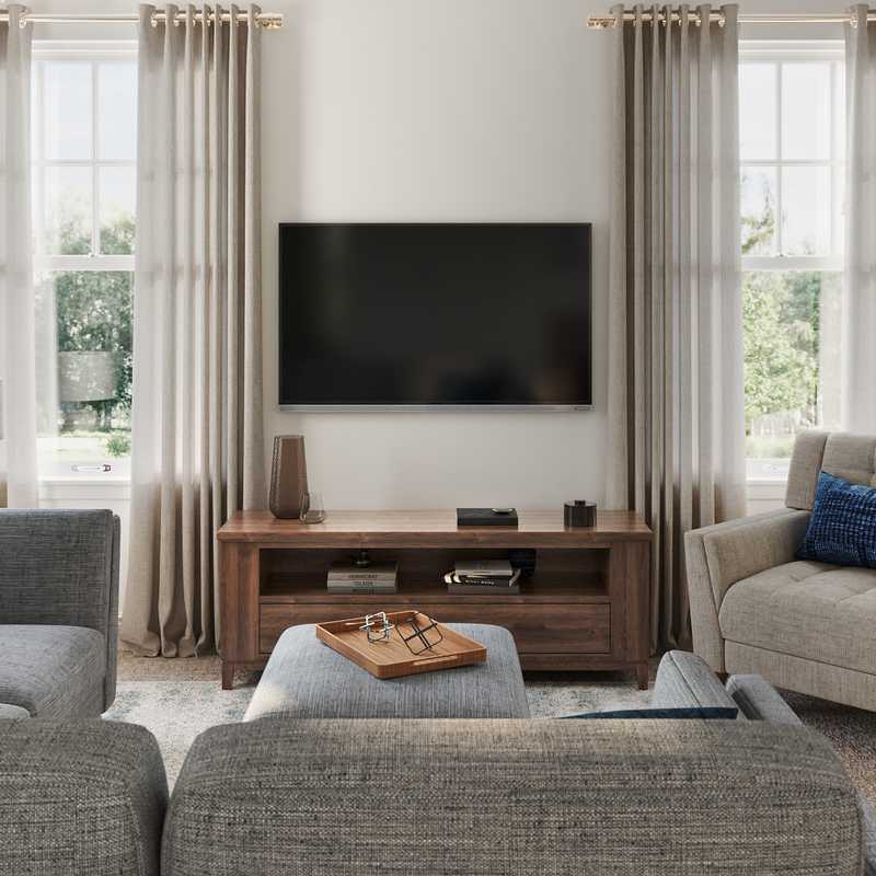 Modern, Midcentury Modern Living Room Design by Havenly Interior Designer Briana