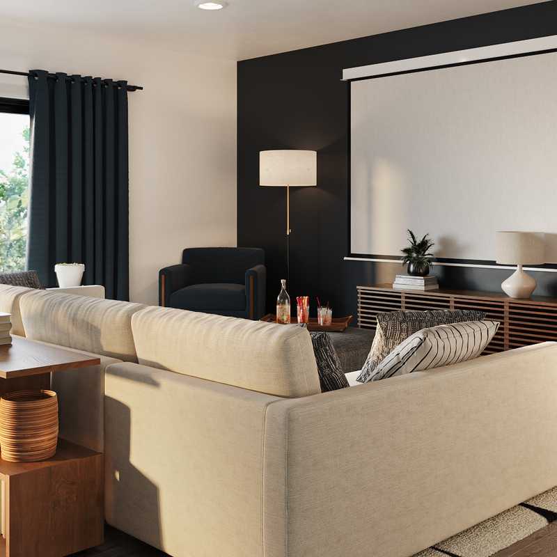 Modern, Bohemian, Coastal, Glam Living Room Design by Havenly Interior Designer Vye