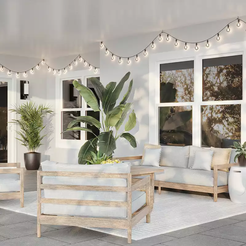 Modern, Bohemian, Coastal, Glam Outdoor Space Design by Havenly Interior Designer Vye