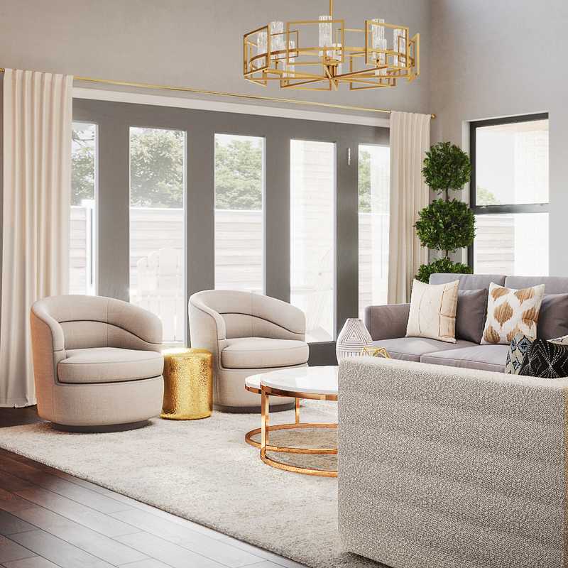 Modern, Glam Living Room Design by Havenly Interior Designer Haley