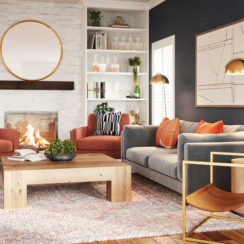 Contemporary, Classic, Bohemian, Transitional Living Room Design by Havenly Interior Designer Joe