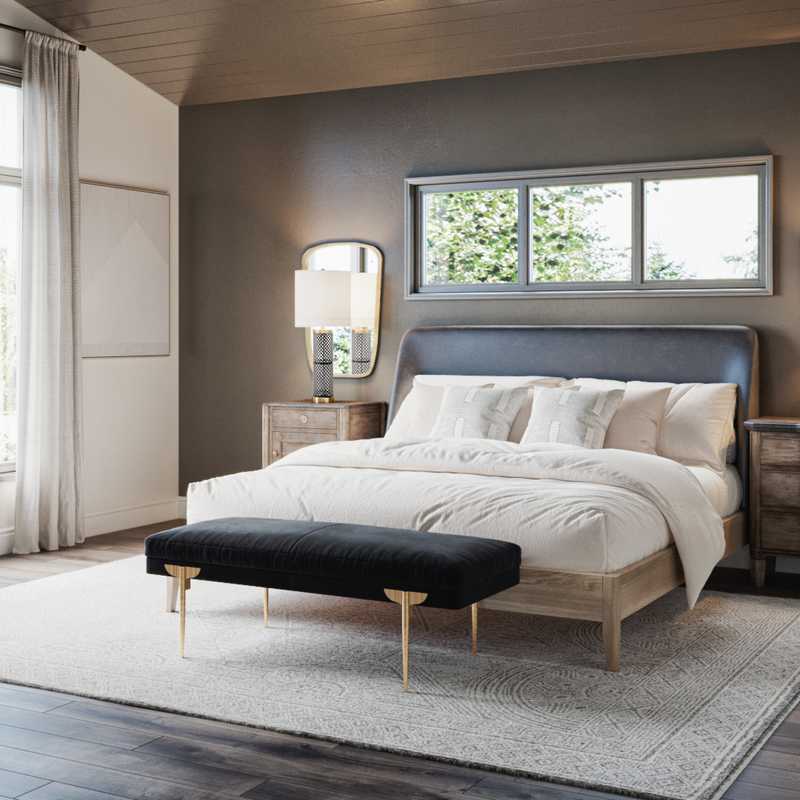 Modern, Industrial, Rustic Bedroom Design by Havenly Interior Designer Ebonee