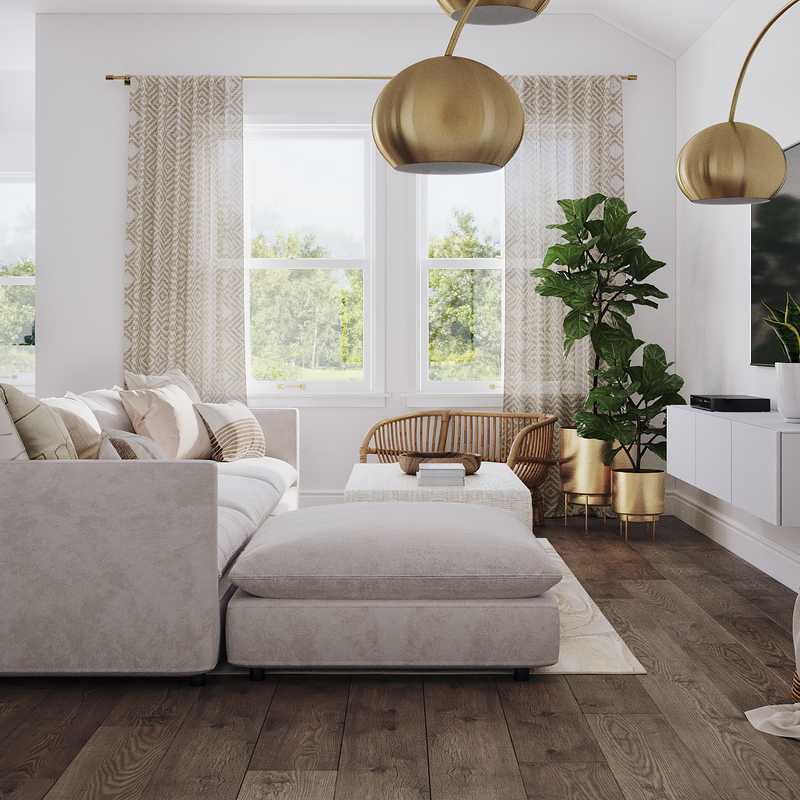 Modern, Midcentury Modern, Minimal Living Room Design by Havenly Interior Designer Briana
