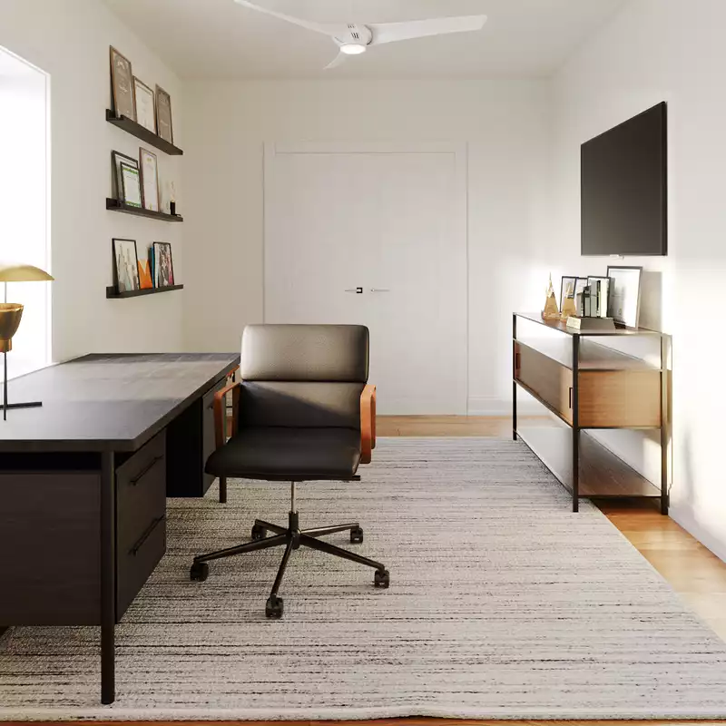 Modern, Rustic, Transitional Office Design by Havenly Interior Designer Lauren