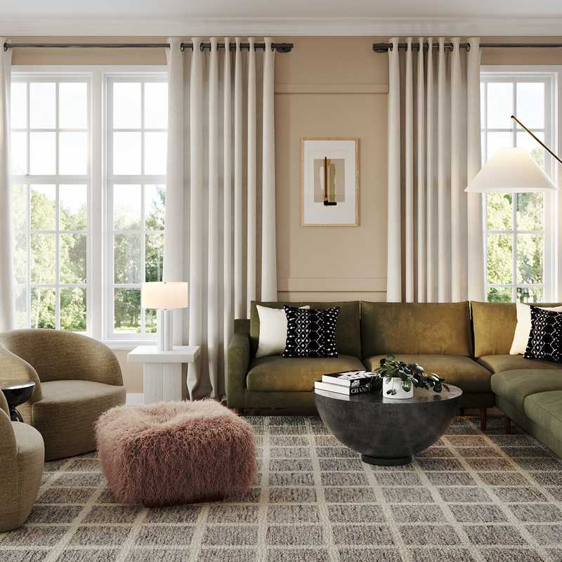 Modern, Eclectic Living Room Design by Havenly Interior Designer Vye