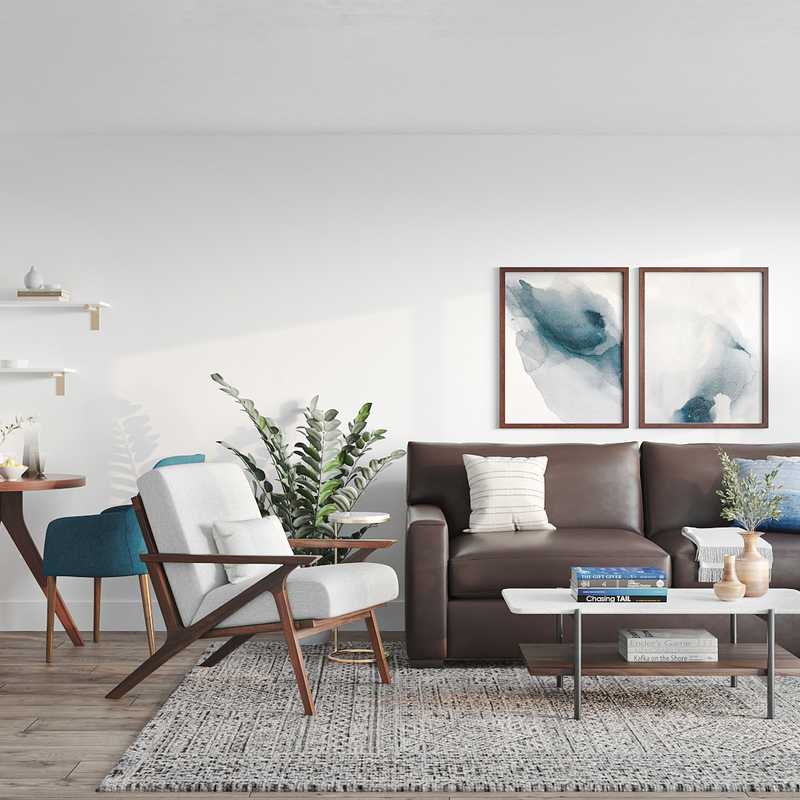 Classic, Midcentury Modern Living Room Design by Havenly Interior Designer Havenly