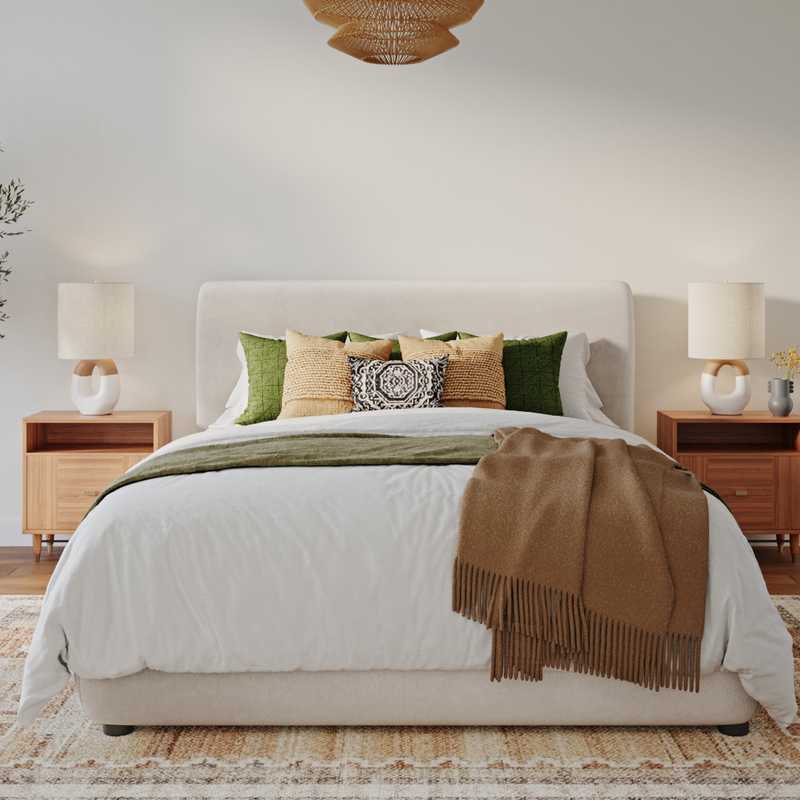 Eclectic, Bohemian, Midcentury Modern Bedroom Design by Havenly Interior Designer Havenly